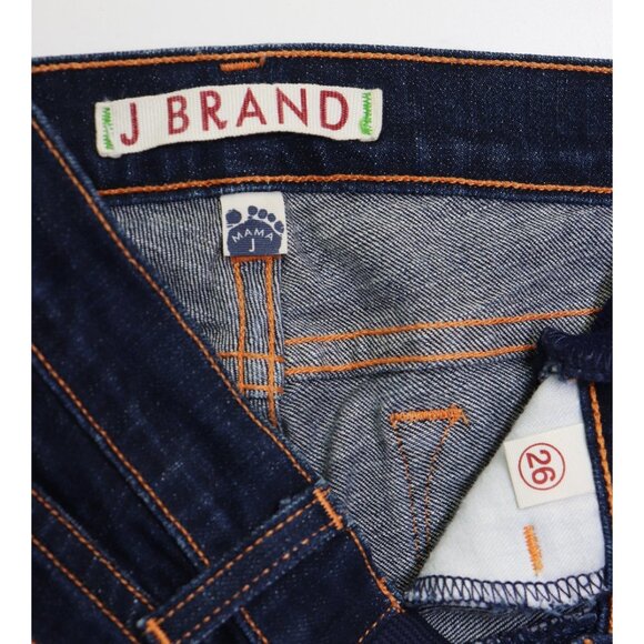 J Brand Mama J Boot Cut Maternity Jeans Super Stretch Denim Indigo Dark Wash 26 - Picture 3 of 7